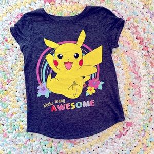 Pokémon Pikachu Girls Gray T Shirt
